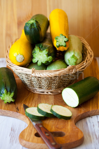Сток-фото: желтый · зеленый · цуккини · свежие · продовольствие · диета