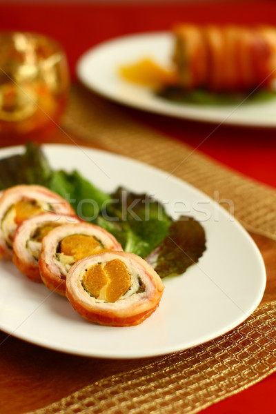 Turkey roulade with abricot Stock photo © sarsmis