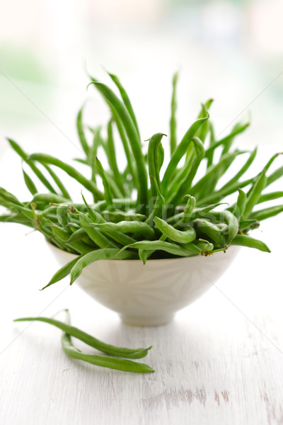 Haricots verts fraîches bol vert légumes jardinage [[stock_photo]] © sarsmis