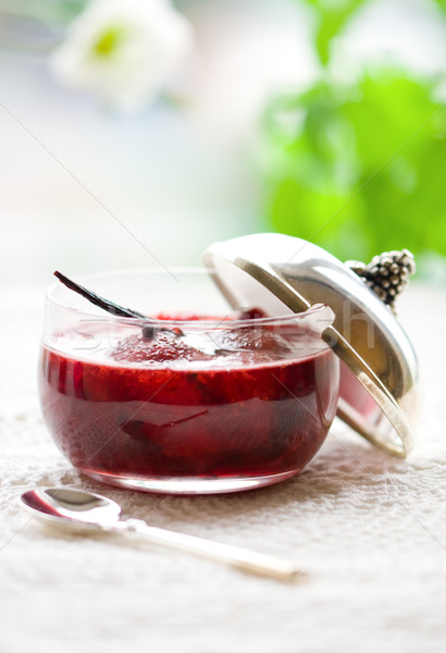 草莓 果醬 香草 罐 食品 性質 商業照片 © sarsmis