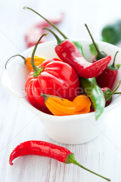 Stock foto: Gemischte · heißen · Paprika · Mischung · frischen · farbenreich