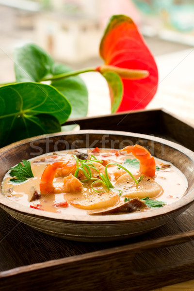 thai soup with prawn and scallop Stock photo © sarsmis