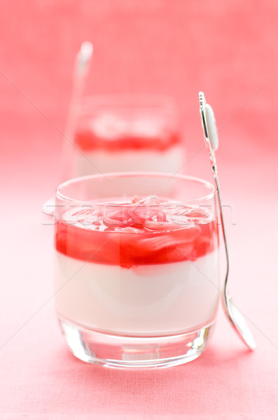 coconut cream with  rhubarb Stock photo © sarsmis