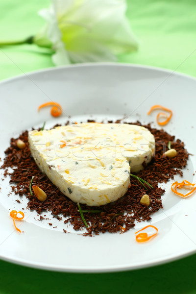 Deser mascarpone krem pomarańczowy czekolady owoców Zdjęcia stock © sarsmis