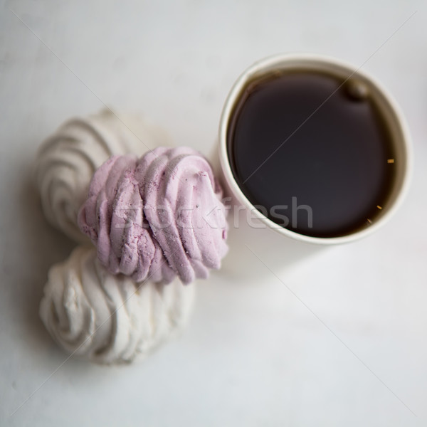 Cup caffè espresso dessert carta alimentare Foto d'archivio © sarymsakov