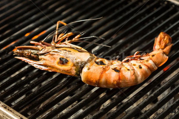 Grilled prawns on the grill Stock photo © sarymsakov