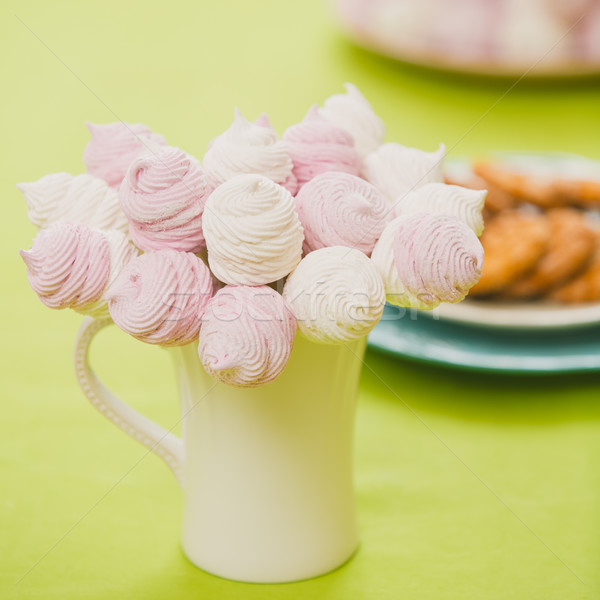 Homemade pink and white marshmallow Stock photo © sarymsakov