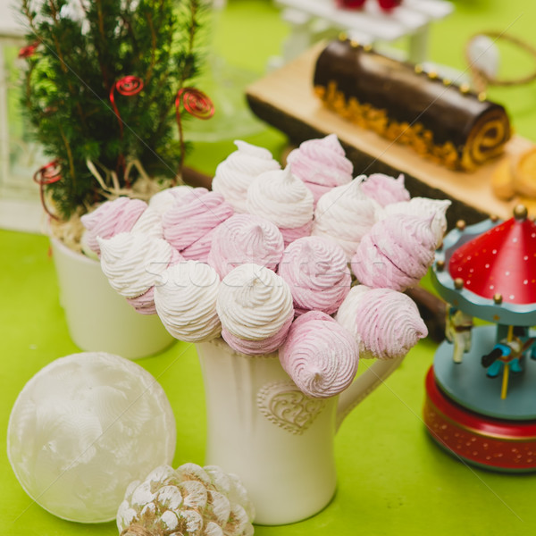 Homemade pink and white marshmallow Stock photo © sarymsakov