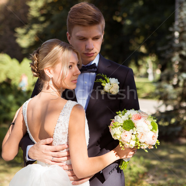 Beautiful wedding couple Stock photo © sarymsakov