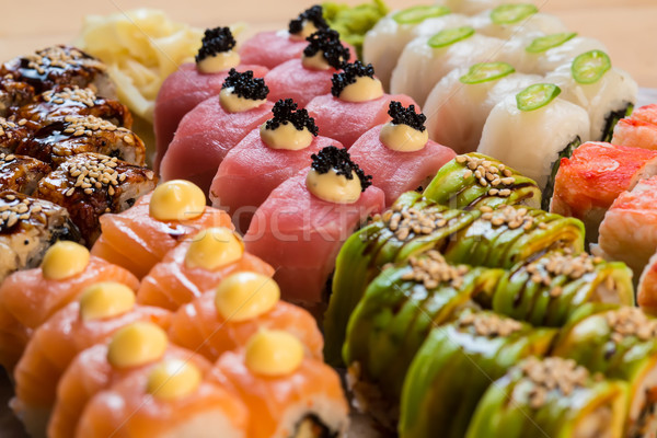 Stock photo: set of Japanese sushi