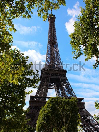 Torre Eiffel Parigi Francia noto cielo albero Foto d'archivio © sarymsakov