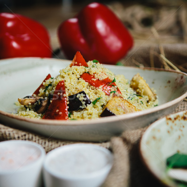 Quinoa Salad with tomatoes, corn and beans Stock photo © sarymsakov