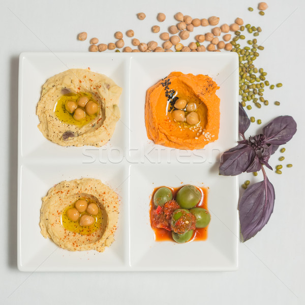 Delicious and healthy hummus  Stock photo © sarymsakov