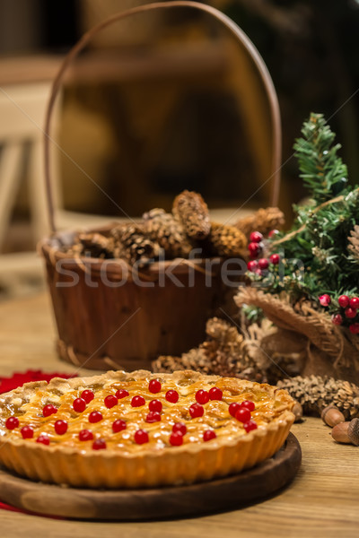 Homemade christmas cake with wild berries. Stock photo © sarymsakov