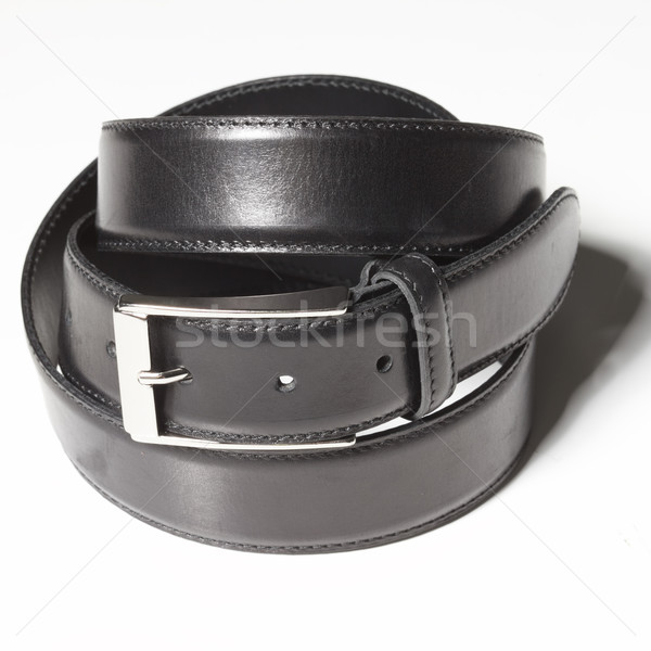 Schwarz Gürtel einfache Schnalle weiß Stock foto © sarymsakov