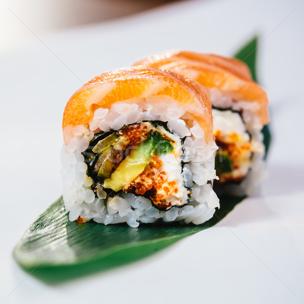 Traditional proaspăt japonez sushi alb Imagine de stoc © sarymsakov