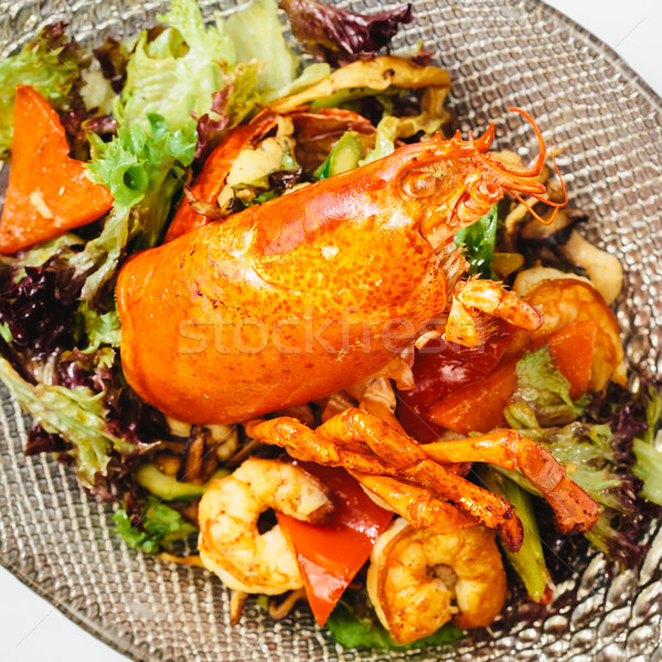 Lobster salad in japanese style Stock photo © sarymsakov