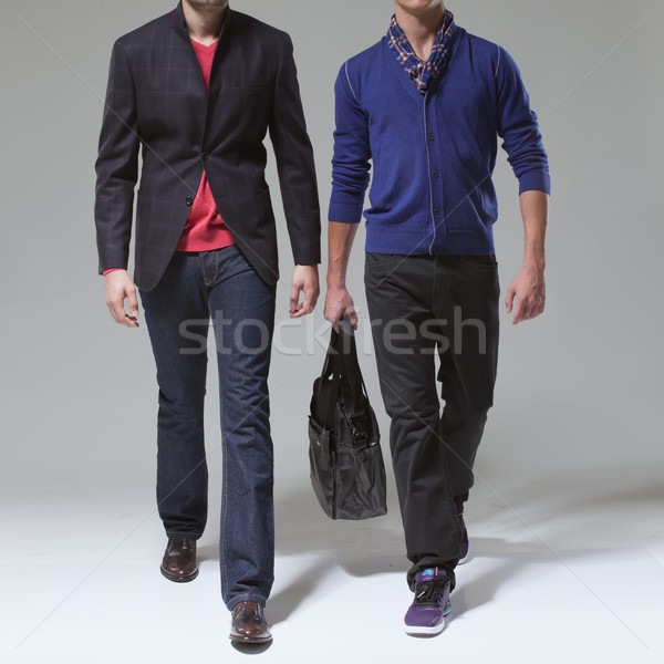 двое мужчин элегантный костюм улице стиль темно Сток-фото © sarymsakov