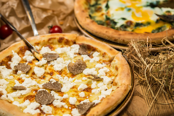 italian pizza with truffels Stock photo © sarymsakov