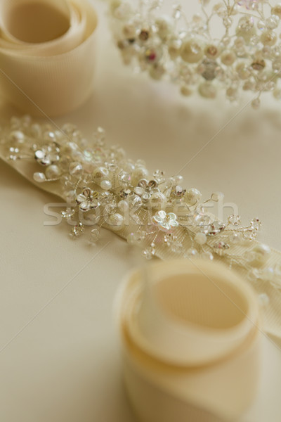 Esküvő kellékek menyasszony gyönyörű szépség arany Stock fotó © sarymsakov