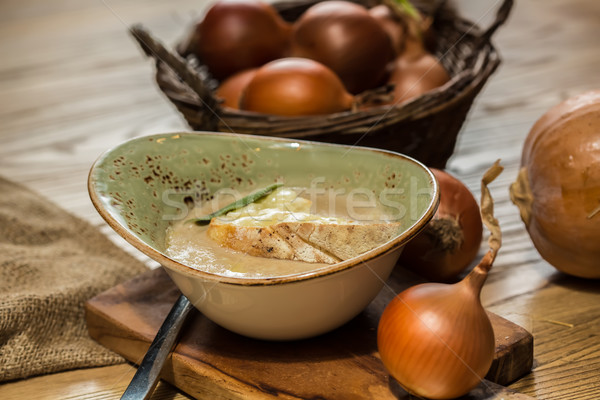 french onion gratin soup Stock photo © sarymsakov