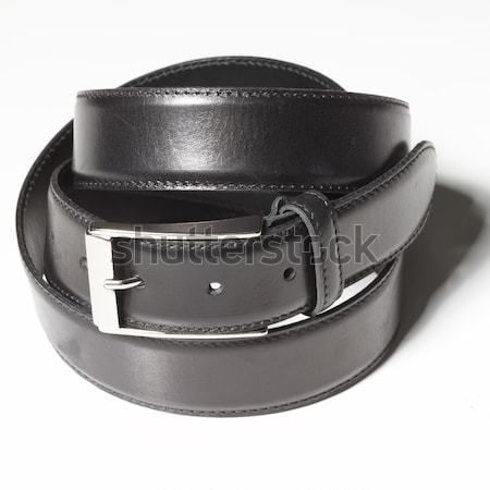Negro cinturón simple hebilla blanco primer plano Foto stock © sarymsakov