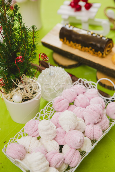 Homemade pink and white marshmallow Stock photo © sarymsakov