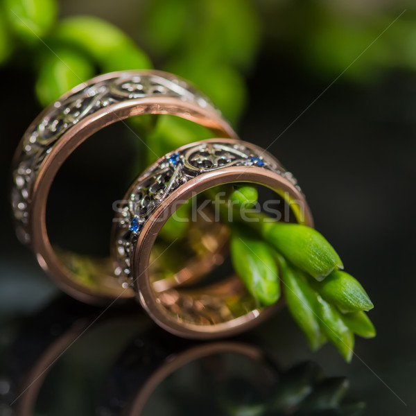 Two wedding rings in infinity sign. Love concept. Stock photo © sarymsakov