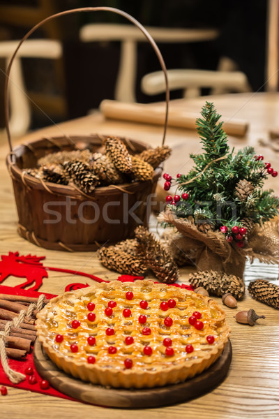 Homemade christmas cake with wild berries. Stock photo © sarymsakov
