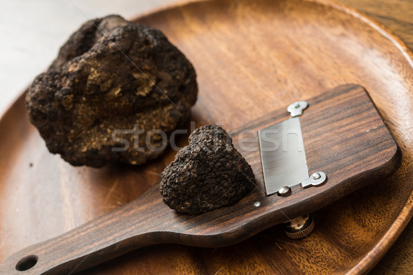 Lekkernij champignon zwarte zeldzaam duur plantaardige Stockfoto © sarymsakov