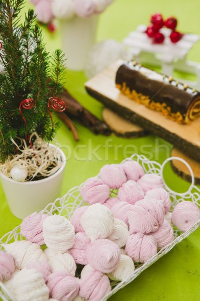 Homemade pink and white marshmallow Stock photo © sarymsakov