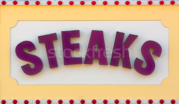 Steaks Sign Stock photo © sbonk