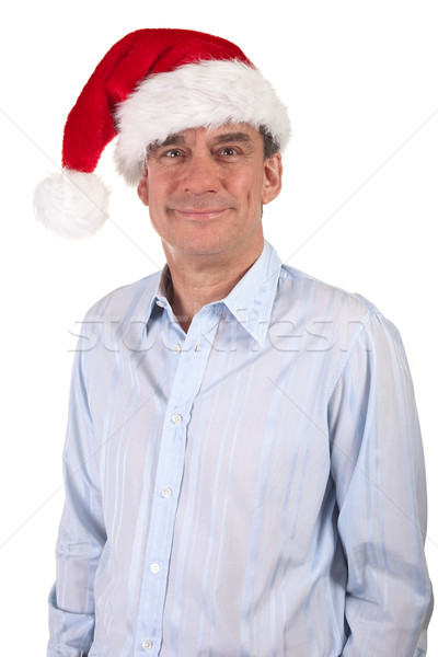 Portré mosolyog jóképű üzletember mikulás kalap Stock fotó © scheriton