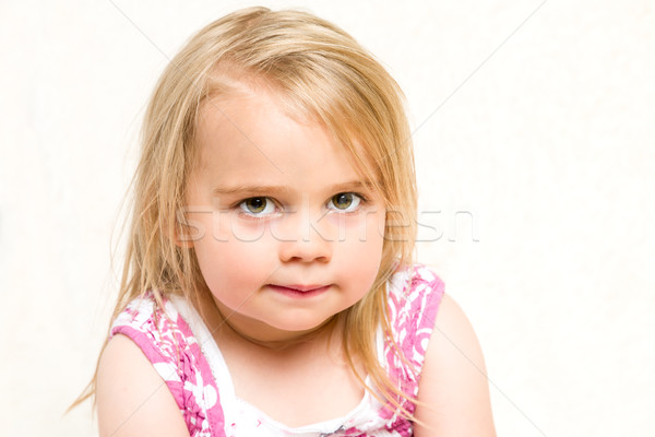 Headshot Portrait of Beautiful Mischevious Toddler Girl Stock photo © scheriton