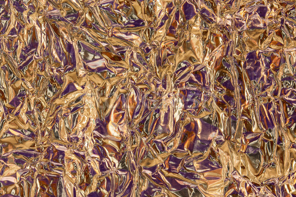Crumpled Purple and Gold Tin Foil Texture Stock photo © scheriton