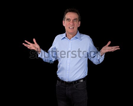 Shocked Surprised Business Man Hands Raised Stock photo © scheriton