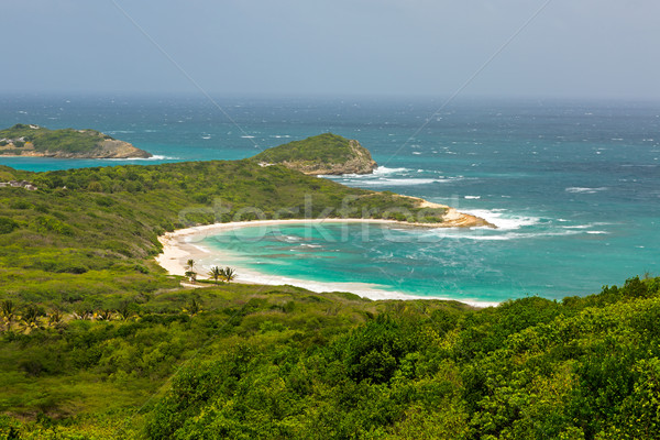 Tropical Deserted Beach in Half Moon Bay Antigua Stock photo © scheriton