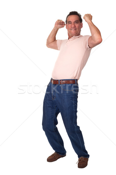 Happy Excited Man Celebrating with Fists in Air Stock photo © scheriton