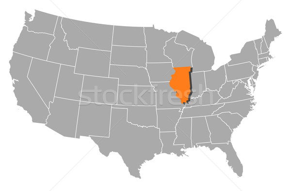 Map of the United States, Illinois highlighted Stock photo © Schwabenblitz