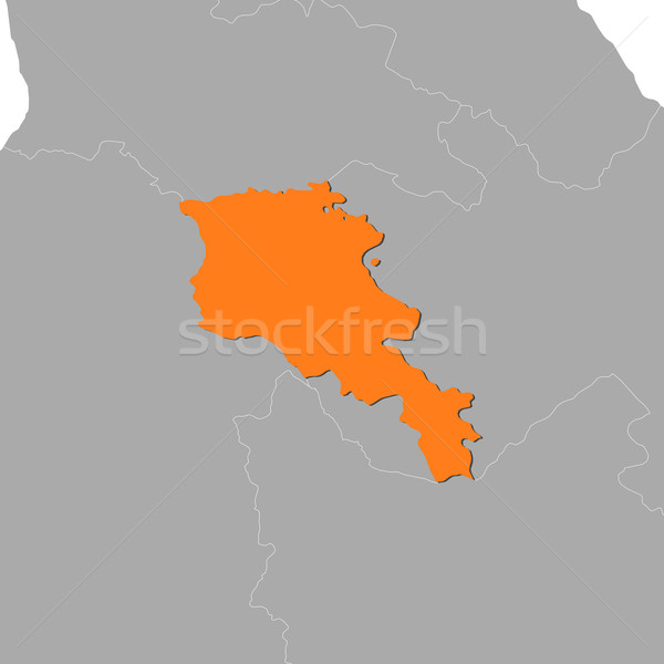 карта Армения политический несколько аннотация Мир Сток-фото © Schwabenblitz