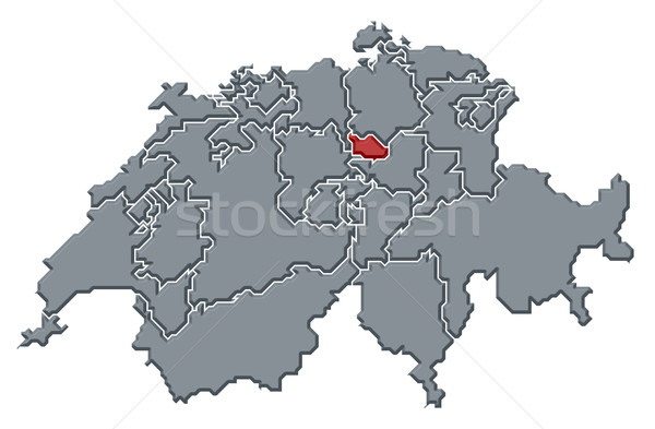 Stock photo: Map of Swizerland, Zug highlighted