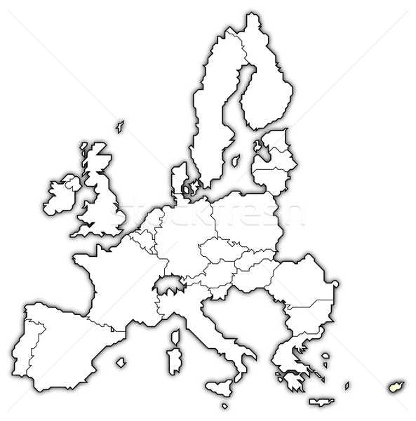 Stock photo: Map of the European Union, Cyprus highlighted