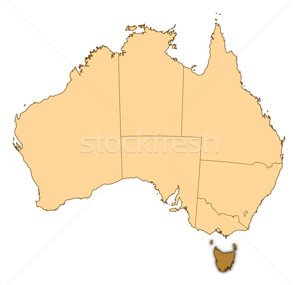 Map of Australia, Tasmania highlighted Stock photo © Schwabenblitz