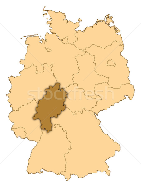 Map of Germany, Hesse highlighted Stock photo © Schwabenblitz