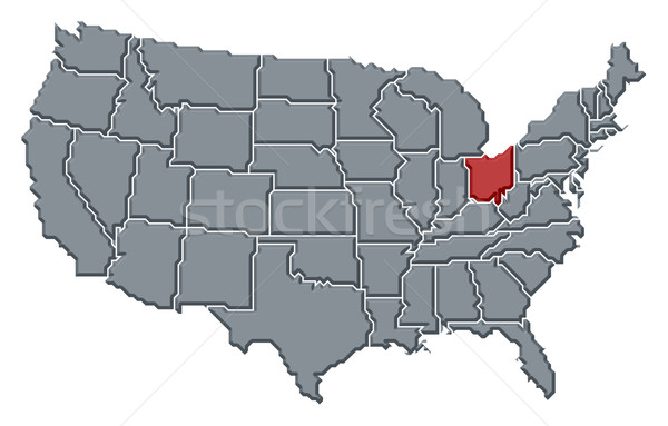 Map of the United States, Ohio highlighted Stock photo © Schwabenblitz