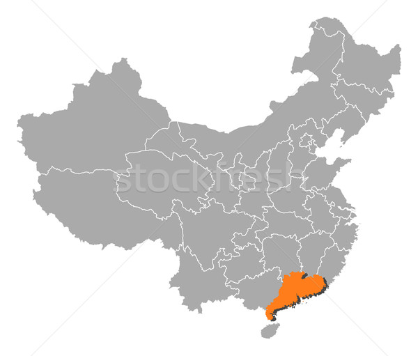 Map of China, Guangdong highlighted Stock photo © Schwabenblitz