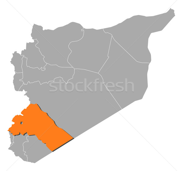 Map of Syria, Rif Dimashq highlighted Stock photo © Schwabenblitz