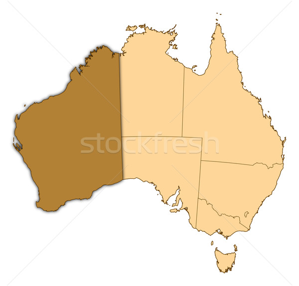 Map of Australia, Western Australia highlighted Stock photo © Schwabenblitz