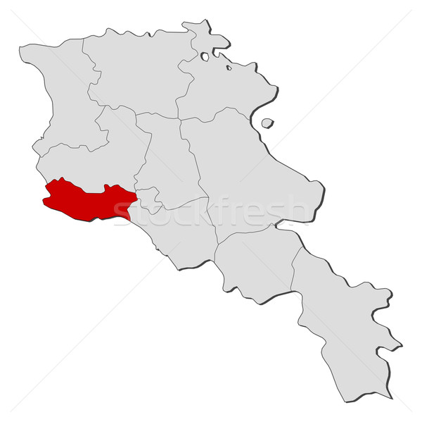 Stock photo: Map of Armenia, Armavir highlighted
