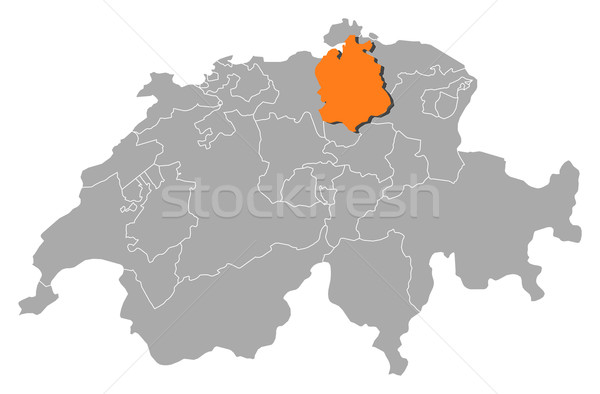 Map of Swizerland, Zurich highlighted Stock photo © Schwabenblitz